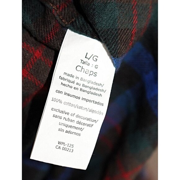 Chaps Ralph Lauren - Mens Button Down Flannel Shirt w/Pocket Emblem, Lrg Oversiz - Picture 7 of 7